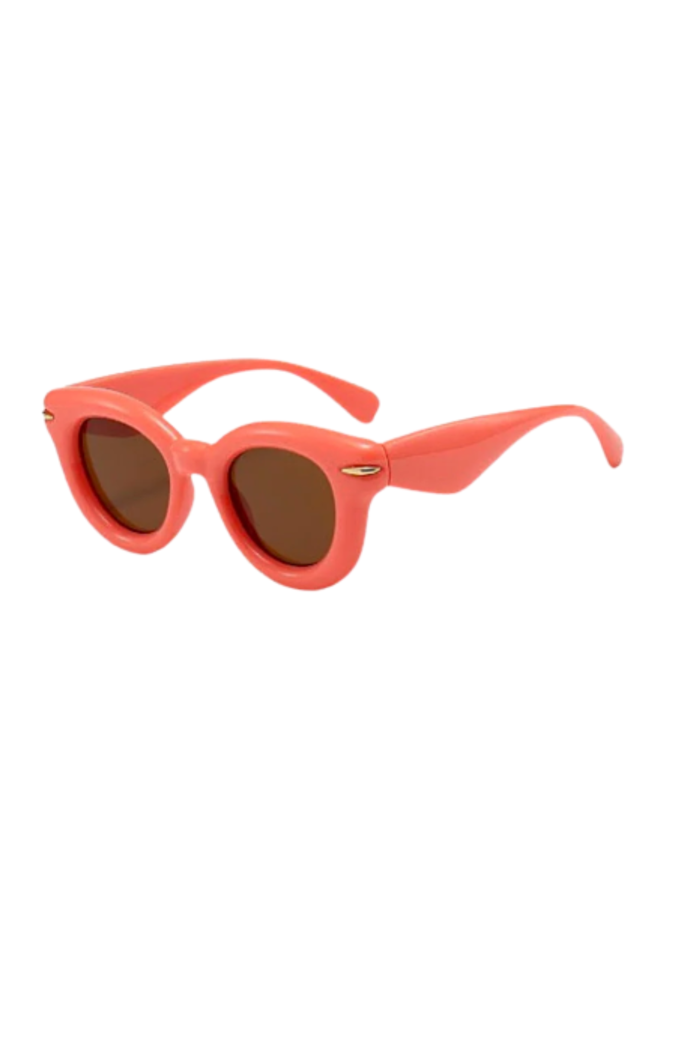 Coral Retro Rounded Sunglasses