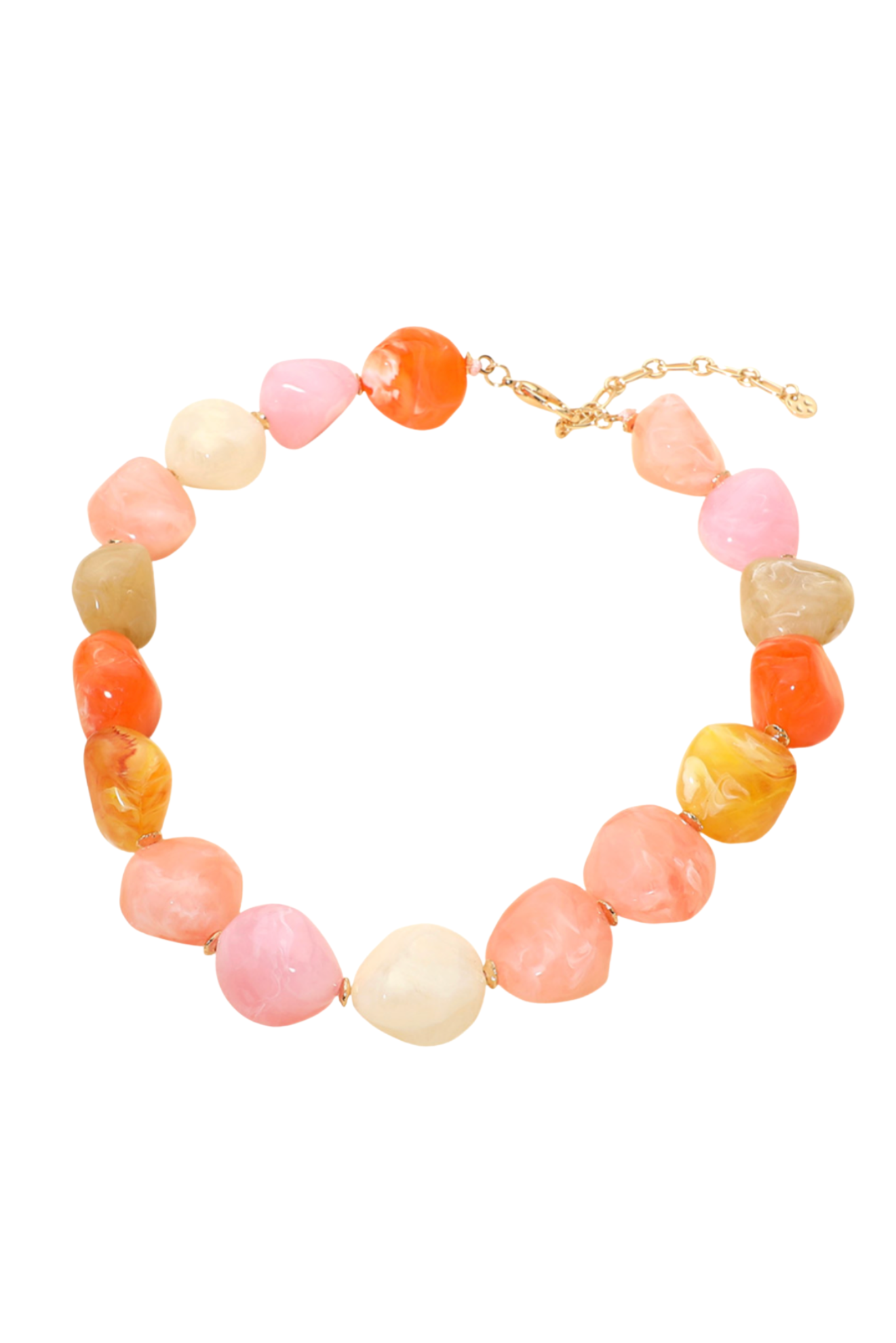 Pink Sunset Gradient Stone Beaded Necklace