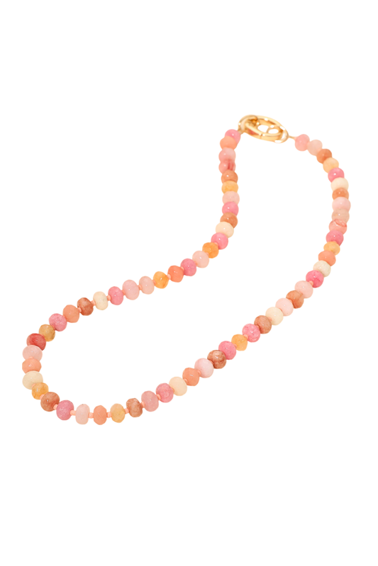 Pink Sunset Gradient Beaded Necklace