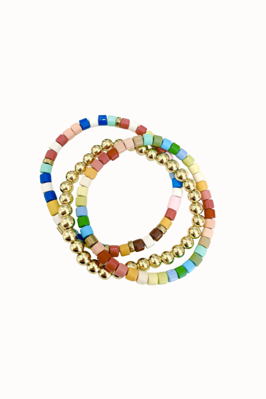 Summer Nights Beaded Mixed Stack Bracelets