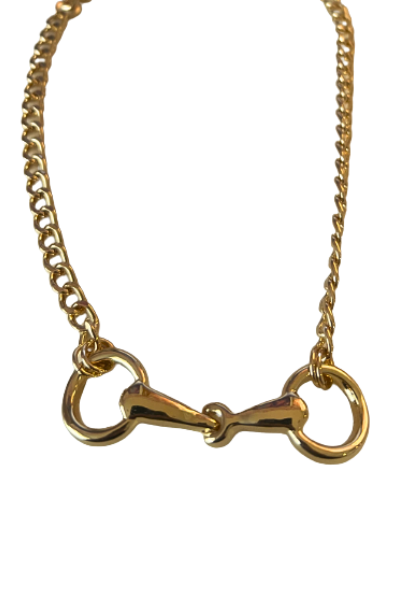 Gold Horsebit Chainlink Necklace
