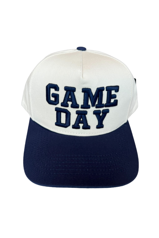 Navy Embroidered Game Day Contrast Brim Hat