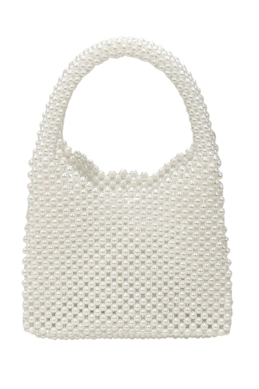 Pearl Beaded Top Handle Bag