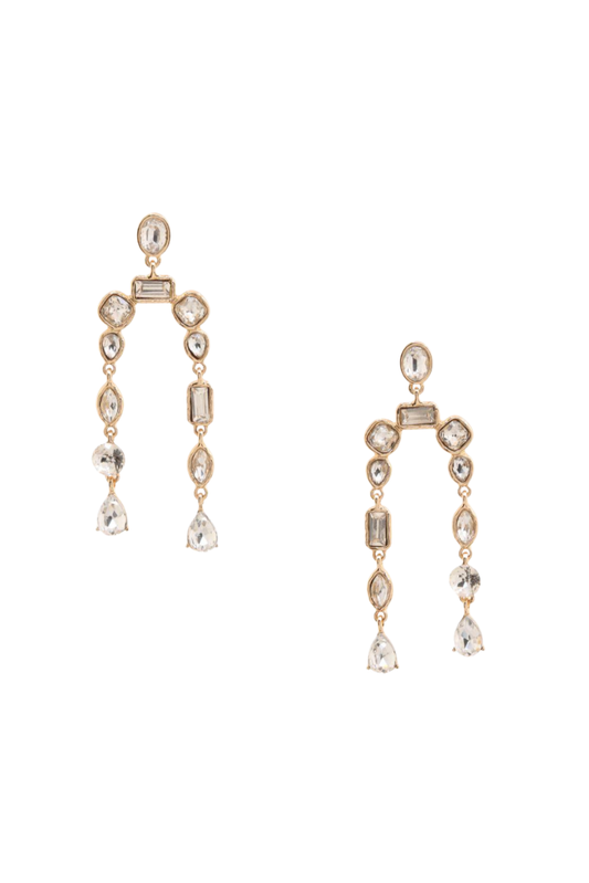 Gold Crystal Dangle Earrings
