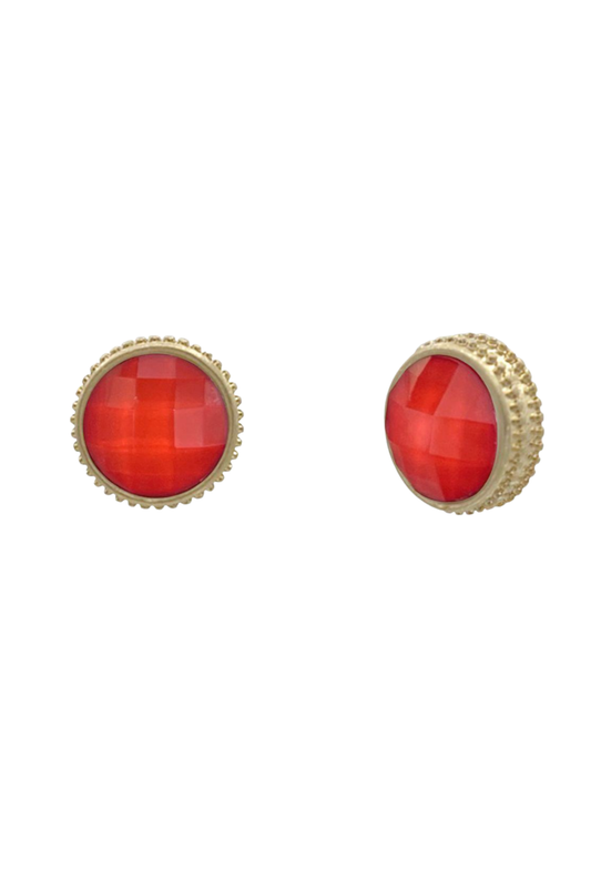 Red Rhinestone Stud Earrings