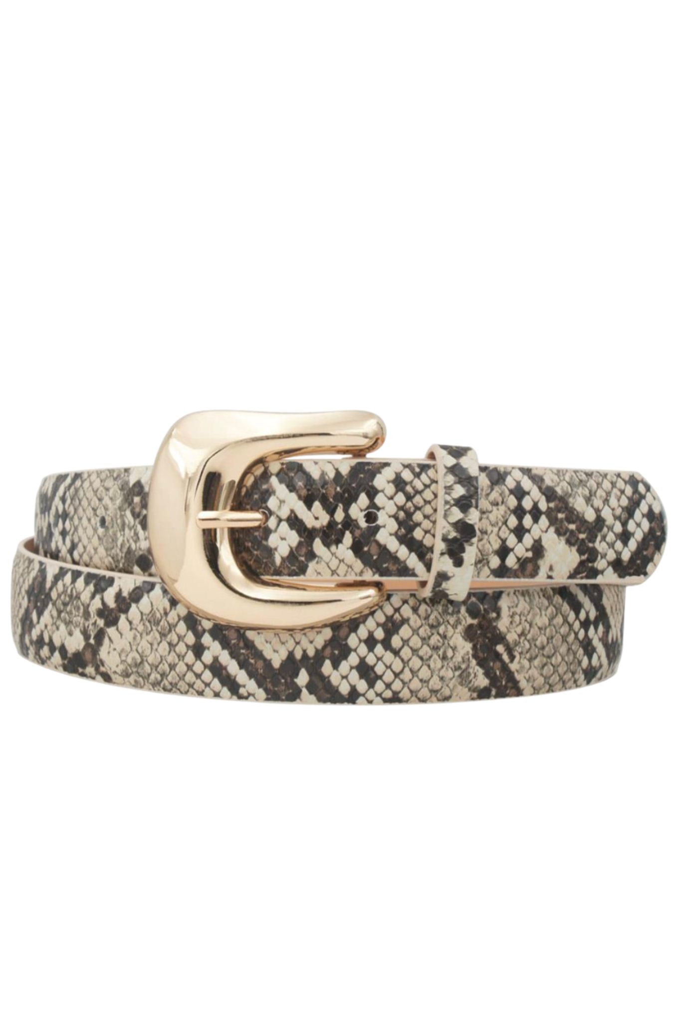 Scale Curved U Buckle Belt