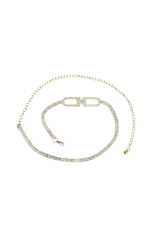 Gold Rhinestone Link Belt
