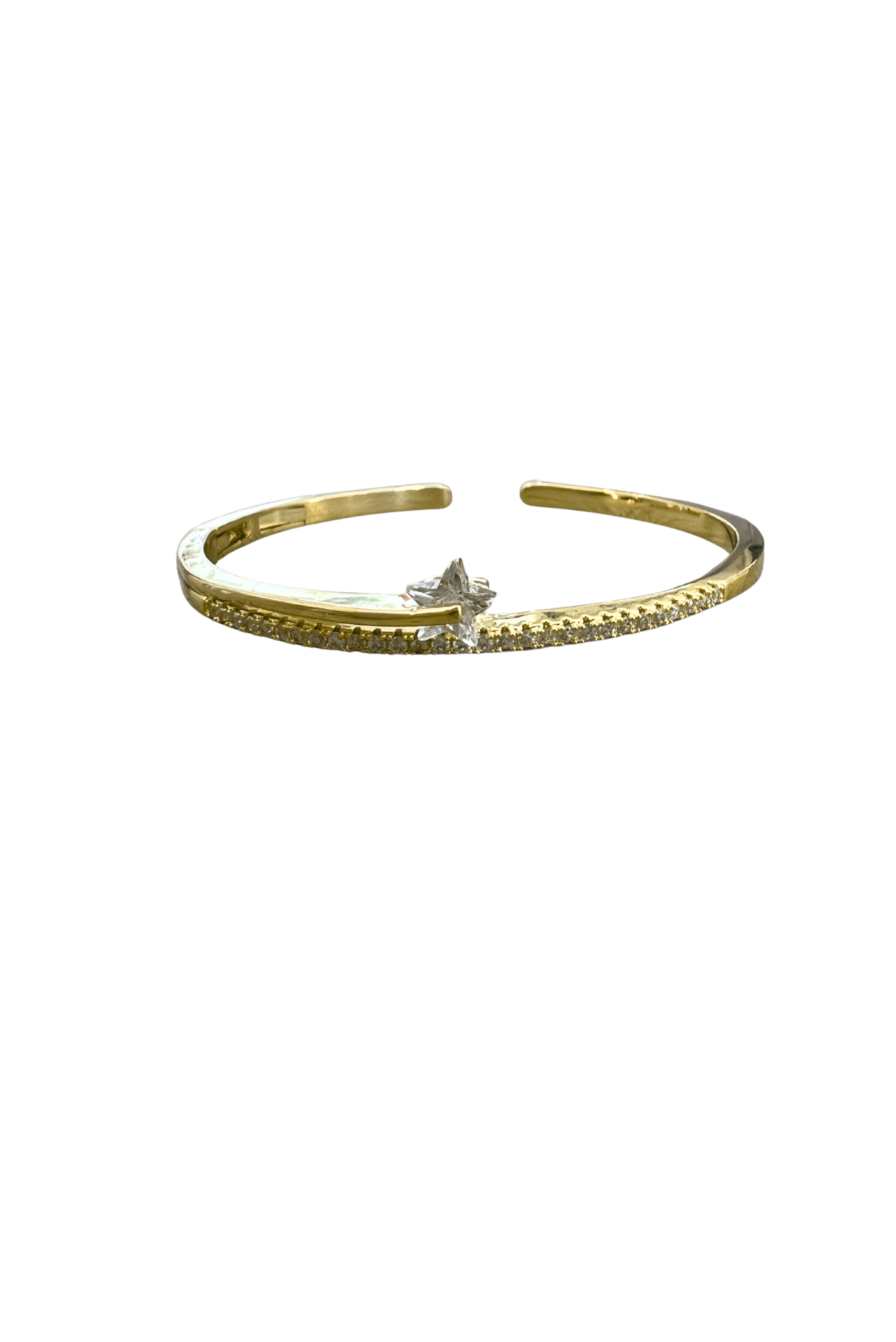 Gold and Crystal Star Cuff Bracelet