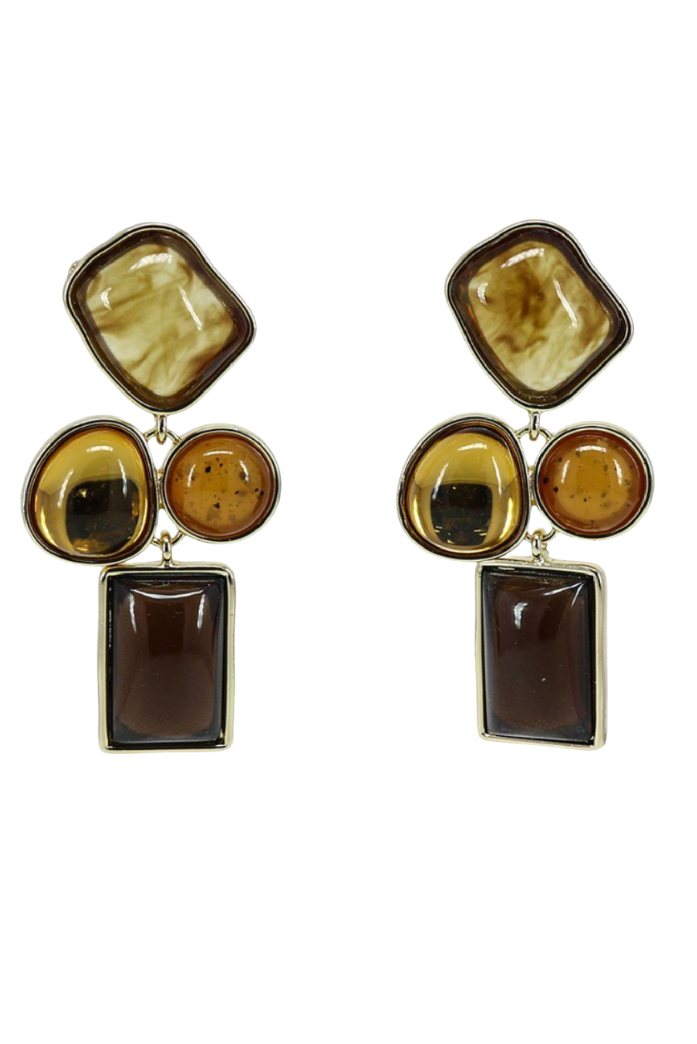 Brown Stone Dangle Earrings