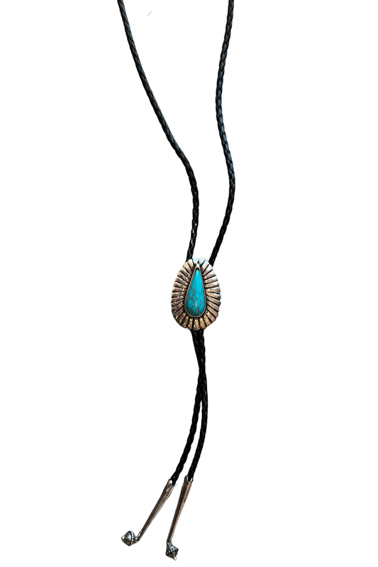 Black Rope Adjustable Concho Long Necklace