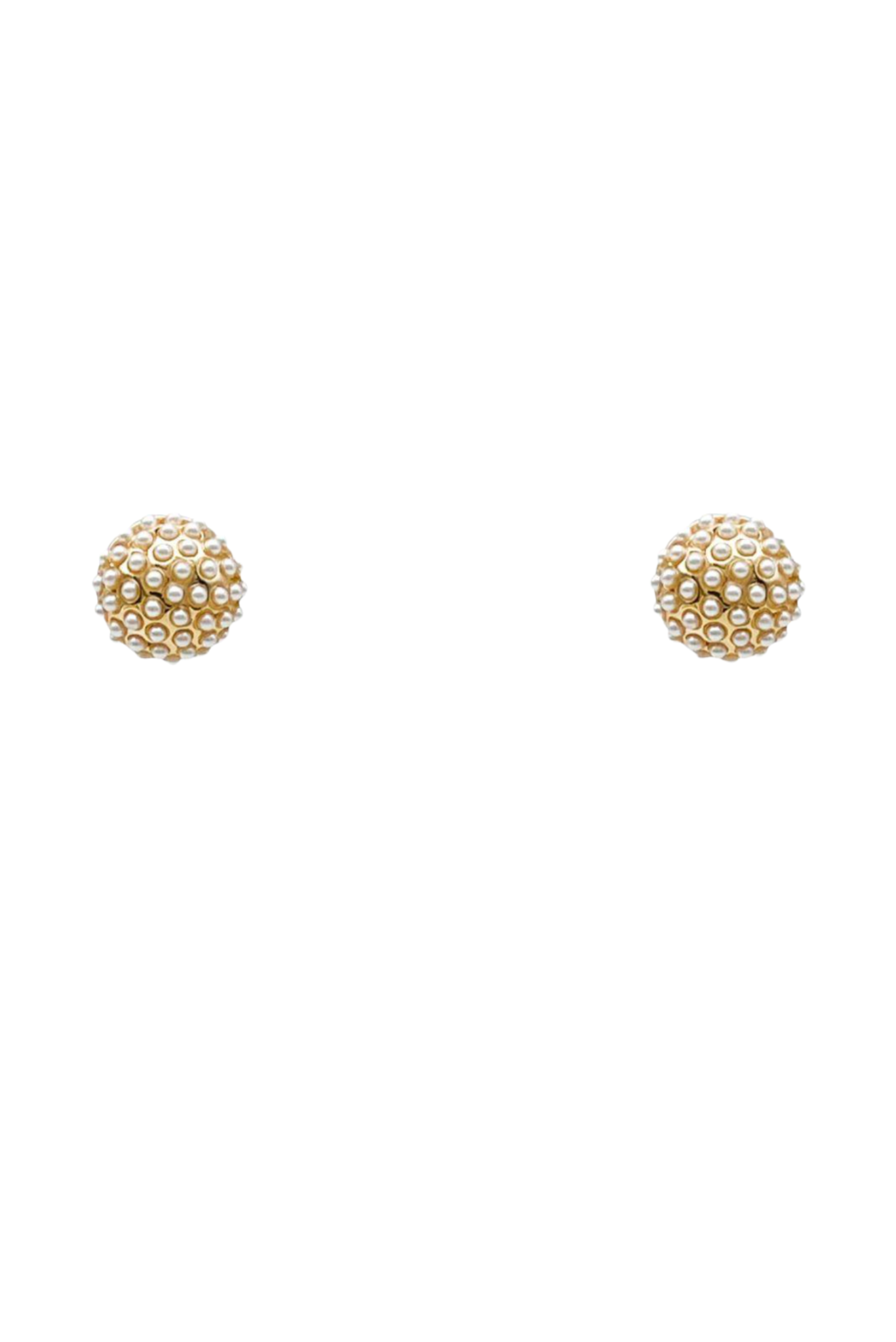 Gold Pearl Cluster Stud Earrings