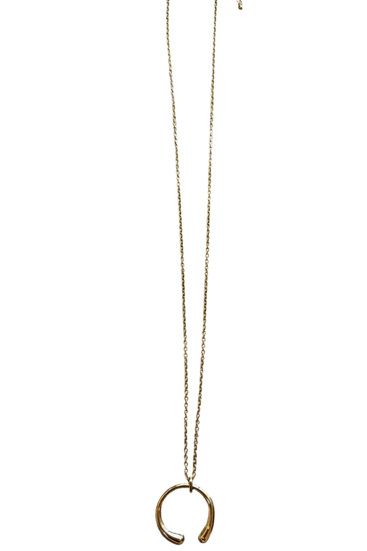 Gold Chain Circle Pendant Necklace