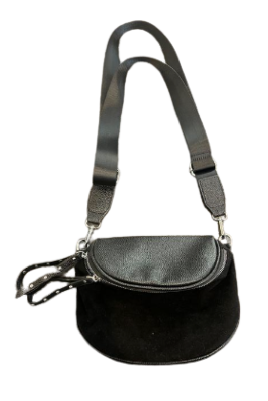Black Mixed Media Crossbody Purse *FINAL SALE*