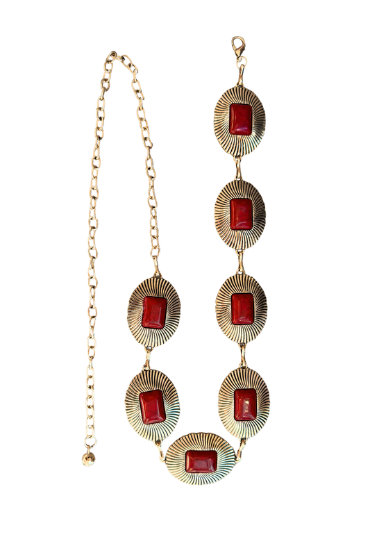 Crimson Concho Chain Belt