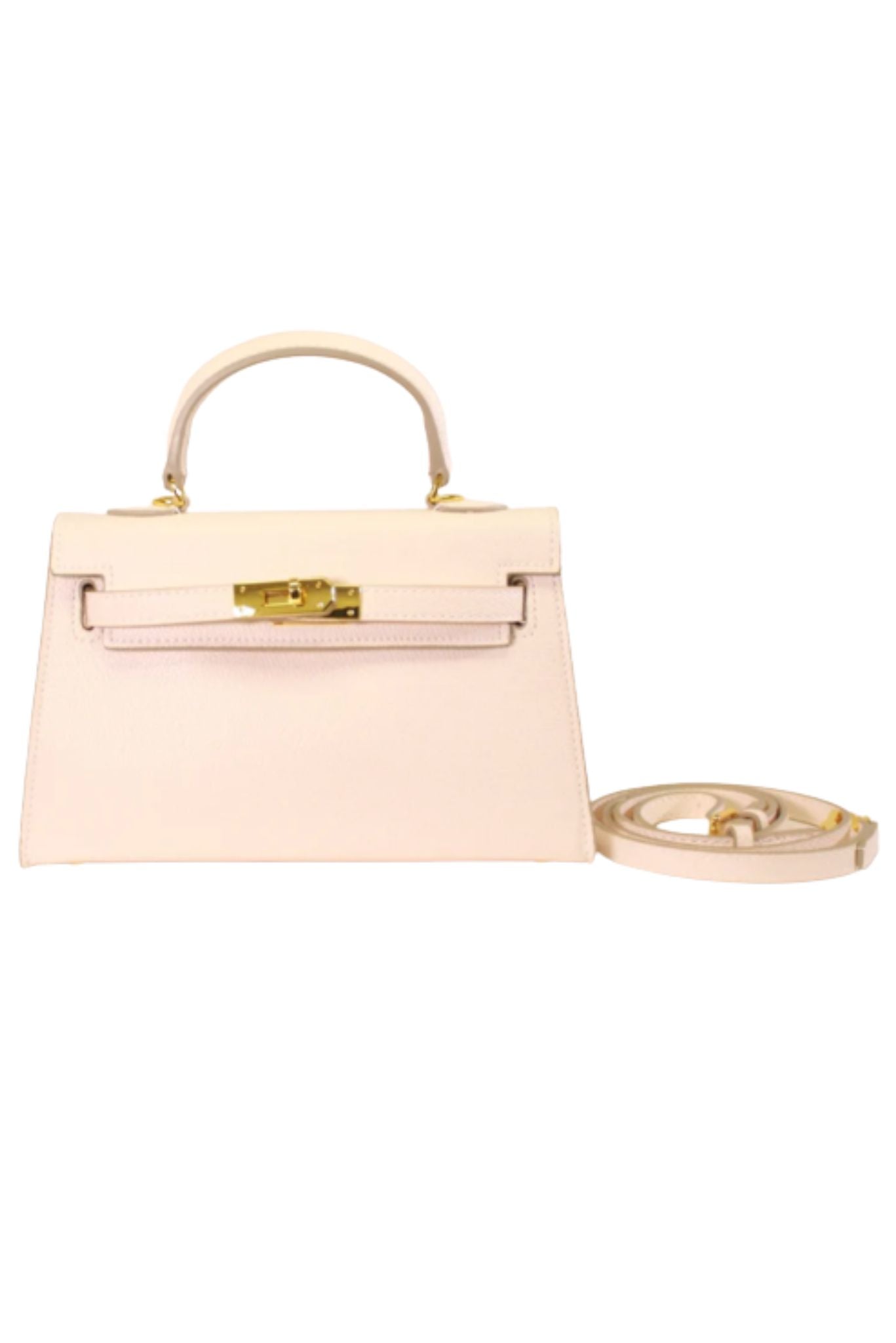 White Top Handle Mini Latch Bag