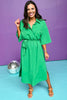 Green Collared Button Down Tie Waist Midi Shirt Dress, dress, shirt dress, midi shirt dress, tie dress, tie waist dress, green dress, button down dress, must have dress, elevated dress, elevated style, summer dress, summer style, Shop Style Your Senses by Mallory Fitzsimmons, SSYS by Mallory Fitzsimmons