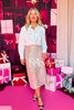 SSYS Garland Micro Sequin Midi Skirt In Champagne