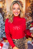 SSYS Darby Ruffle Neck Sweater In Red