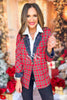 SSYS Noella Red Mix Print Tartan Blazer