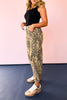 Brown Animal Print Mid Rise Barrel Pants *FINAL SALE*