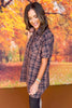 SSYS Jordan Button Down Flannel Tunic In Brown