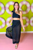 SSYS Sabrina Swim Cover Wrap Skirt In Black, circle cut outs, full length, practical, breathable, pool and beach outfit, spring break, exclusive design, ssys by mallory fitzsimmons