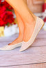 Nude Mesh Embellished Stone Flats