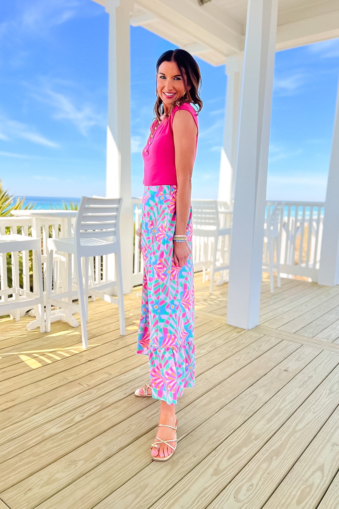 SSYS Cece Knit Cap Sleeve Top In Pink