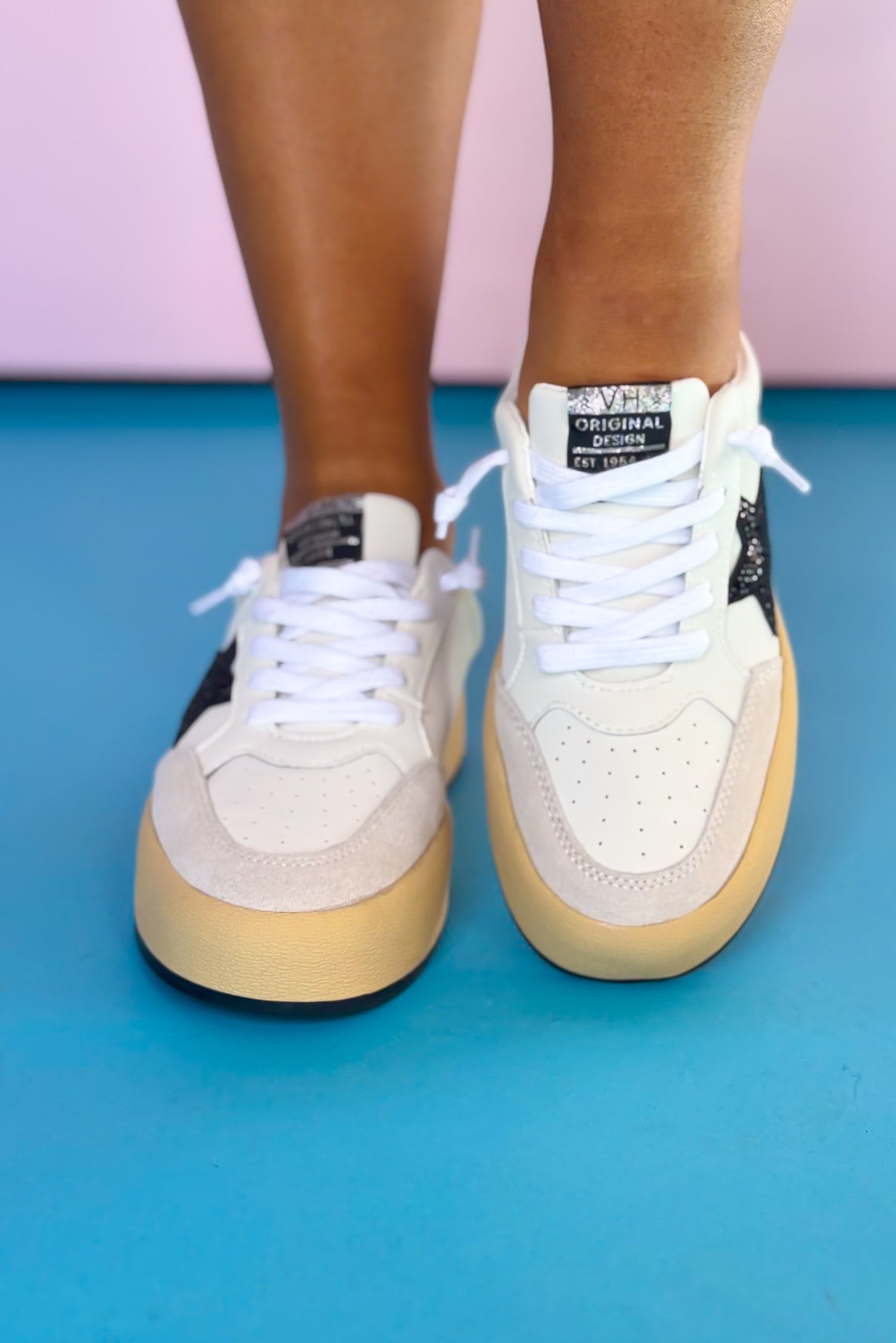 Vintage Havana White Platform Mule Sneakers