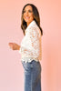 Cream Lace Flap Pocket Detail Jacket