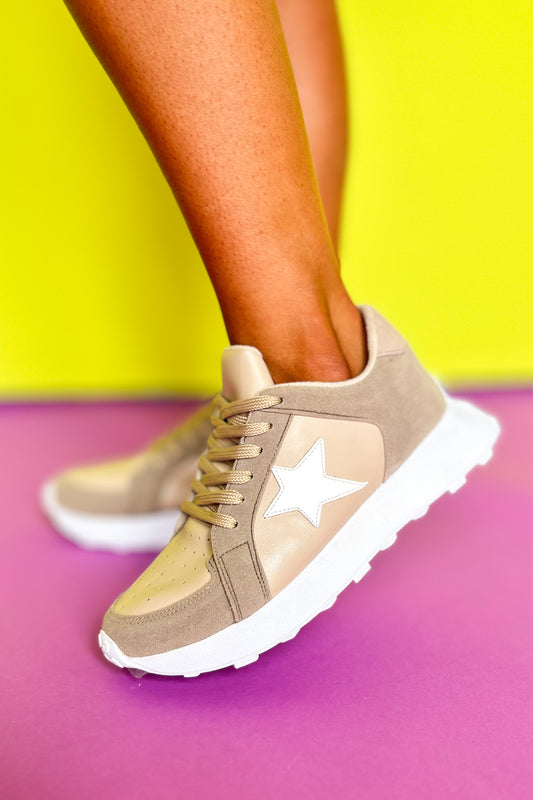 Taupe Two Toned Sneakers