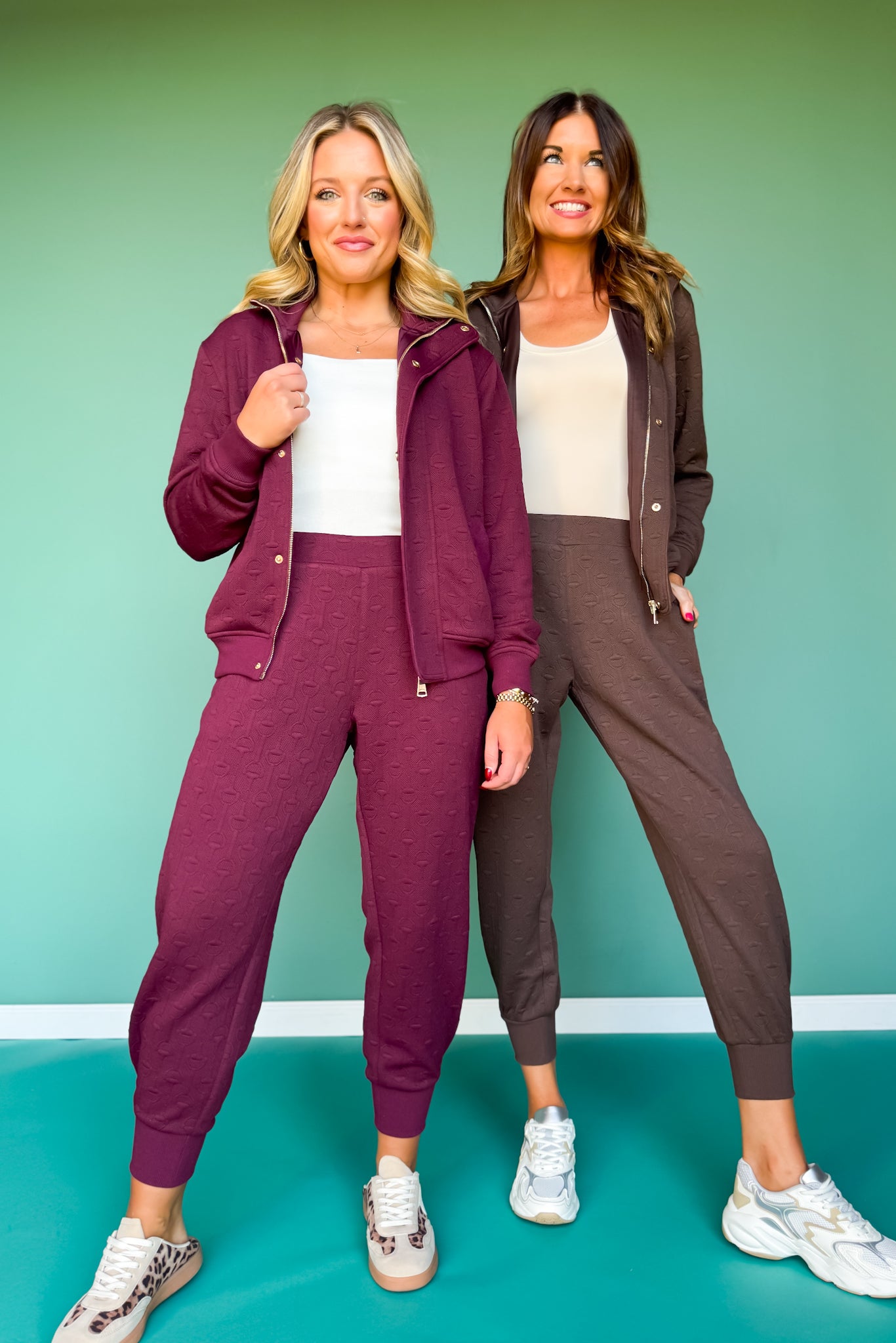 SSYS Ellis Horsebit Quilted Suede Piping Joggers In Maroon