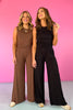 SSYS The Carmen Ruched Sleeveless Palazzo Pants Set In Brown