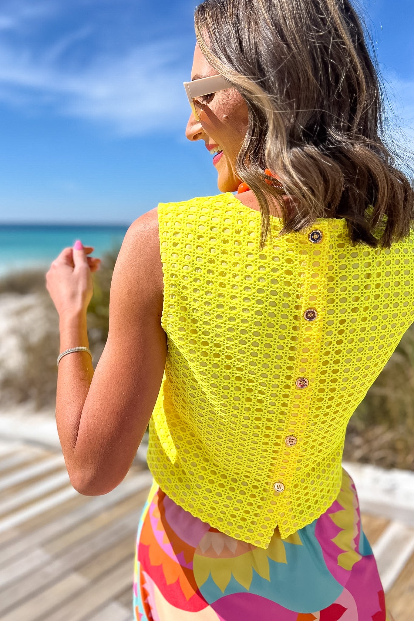 SSYS Sunnie Lace Popover Top In Yellow