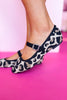 Beige Knit Animal Print Ballet Flats
