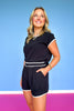 Black Contrast Trim Shorts
