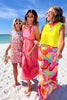 SSYS Jessie Pink and Orange Gingham Fitted Bow Back Maxi Dress