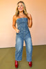 Denim Strapless Barrel Jumpsuit *FINAL SALE*