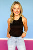 SSYS Signature Double Lined Racerback Tank Top In Black