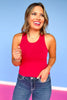 SSYS Signature Double Lined Racerback Tank Top In Cherry
