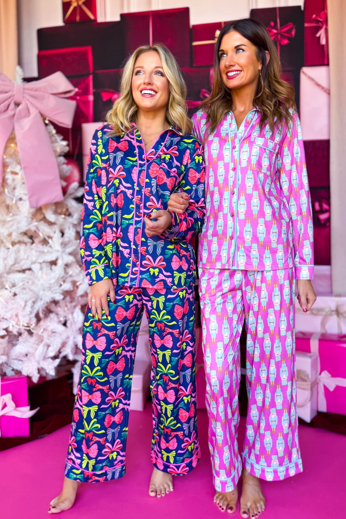 SSYS Millie Long Sleeve Navy Bows Pajamas Set