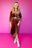 SSYS Marjorie Long Sleeve Velvet Midi Dress In Chocolate