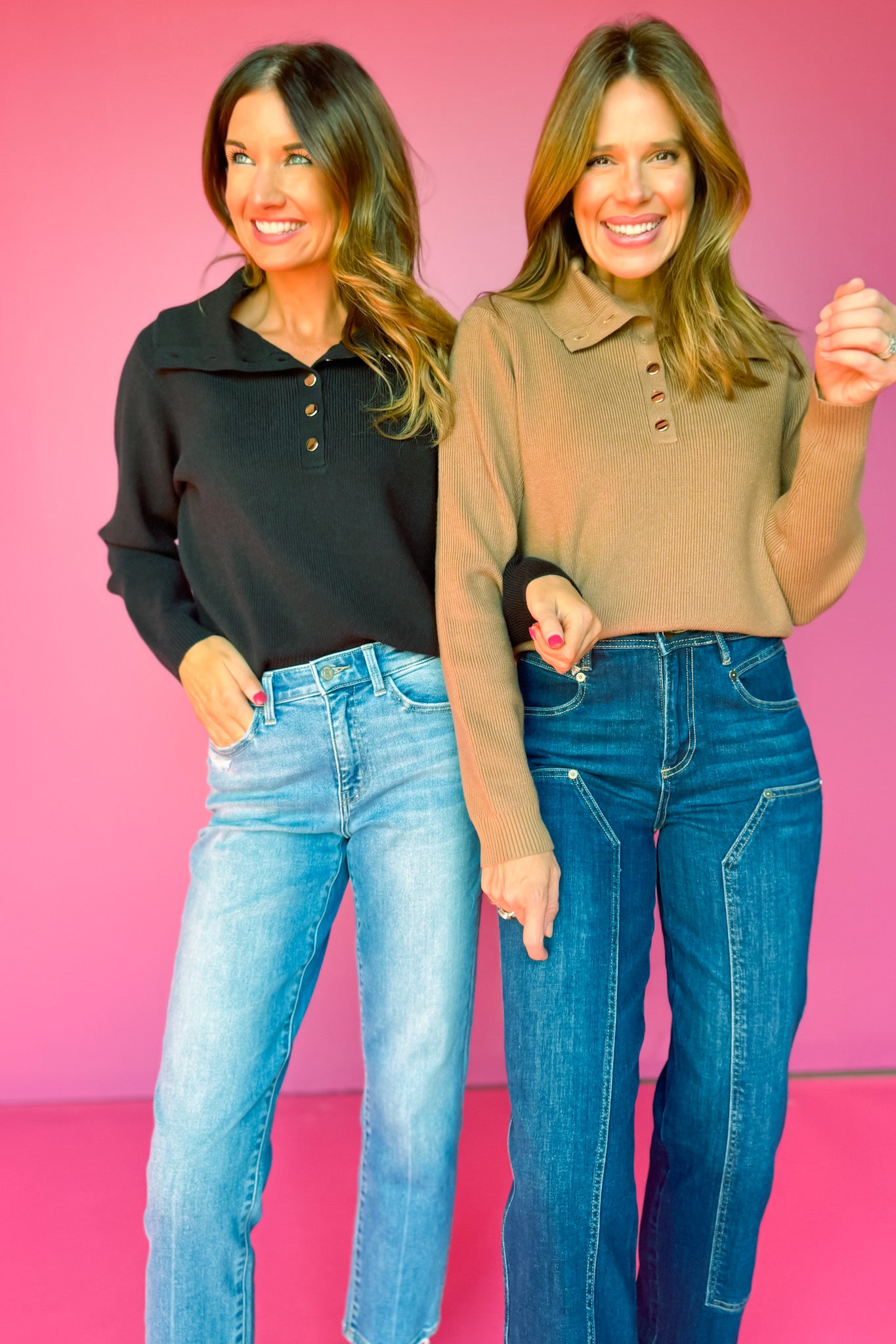 SSYS Thelma Button Turtleneck Sweater In Black