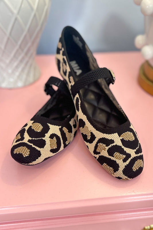 Beige Knit Animal Print Ballet Flats, shoes, ballet falts, must have flats, leopard print, trendy flats