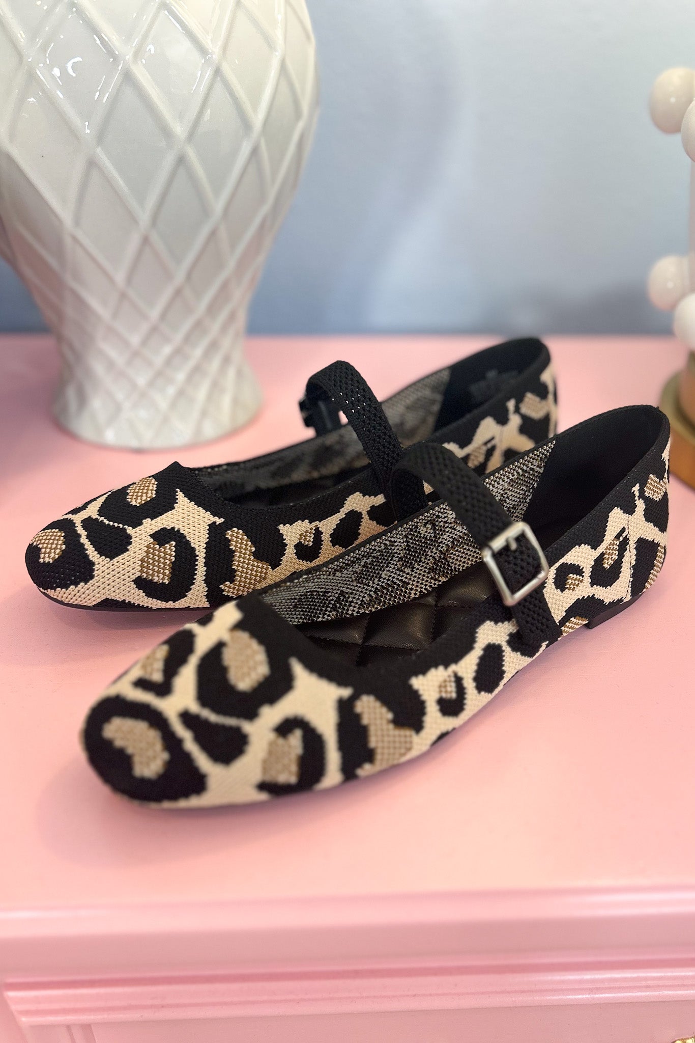 Beige Knit Animal Print Ballet Flats *FINAL SALE*