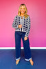 SSYS Martha Lattice Cardigan In Navy