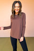 SSYS Long Sleeve Mesh Back Active Top In Brown