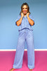SSYS Millie Short Sleeve Pajama Set In Blue Cane