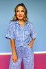 SSYS Millie Short Sleeve Pajama Set In Blue Cane