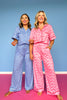 SSYS Millie Short Sleeve Pajama Set In Blue Cane